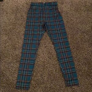 Green plaid pants